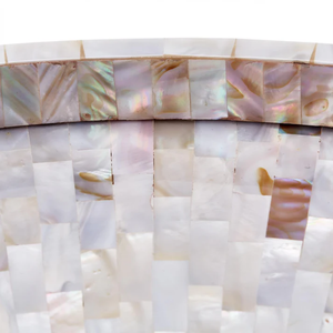 Natural Tiles Pattern Round Mother Of Pearl Decorative <b>Tray</b> Plate <b>Large</b> Coffee Table Ottoman Serving <b>Tray</b> Wholesale - Product Image 2