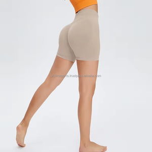 กางเกงขาสั้นออกกำลังกายเอวสูงสำหรับผู้หญิงกางเกงขาสั้นออกกำลังกายเอวยางยืดนุ่มผ้าสแปนเด็กซ์สำหรับใส่ในฤดูร้อนโยคะเต้นรำปรับแต่งโลโก้ได้ตามต้องการ - Product Image 5