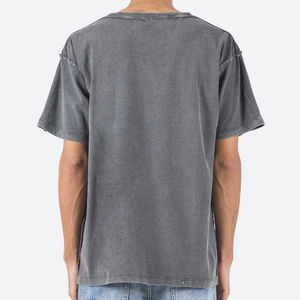 Camiseta de Hombre con Diseño de Logotipo Personalizado, Lavado Ácido, Alta Calidad, 100% Algodón, Hombros Caídos, Talla Grande, 2026 - Product Image 5