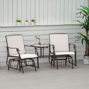 Dondolo da Esterno a 2 Posti con Tavolino, Divanetto a Dondolo Traspirante per Patio, Giardino e Veranda - Product Image 2