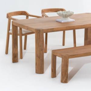 Table à manger en bois Vandana Zentrix Elara avec un design contemporain fait main et solide - Product Image 2