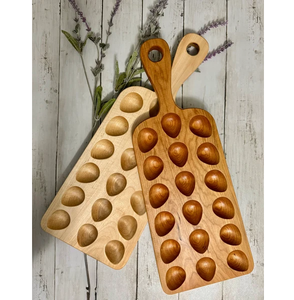 Bandeja de madera para huevos rellenos con asa, diseño rústico, herramienta de cocina práctica, bandeja de madera de acacia para huevos rellenos - Product Image 2