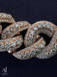 Collar de Cadena Cubana de Moissanita Chapado en Oro Rosa y Rodio de 18K, Gargantilla con Eslabones Pavé, Joyería Brillante Estilo Hip Hop para Hombres y Mujeres - Product Image 5