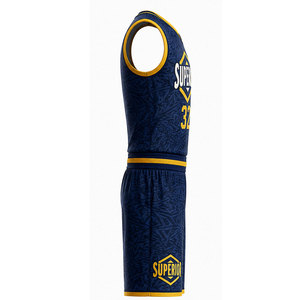 Ensemble de vêtements de sport de basketball personnalisés conçu pour l'entraînement et la compétition avec des matériaux à séchage rapide et un numéro d'équipe personnalisé - Product Image 3