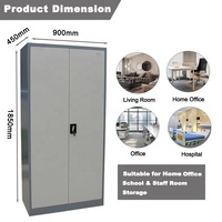 Armoire en acier à double porte avec tringle de suspension et étagères, armoire de rangement en métal pour vêtements de chambre à coucher