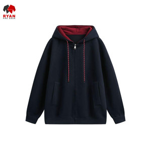 เสื้อฮู้ดดี้ผู้ชาย Ryan Pro Gear ปักโลโก้ตามสั่ง ซิปด้านหน้า ผ้าฟลีซคอตตอน 100% ระบายอากาศได้ดี สำหรับฤดูหนาว ดีไซน์ ODM - Product Image 4