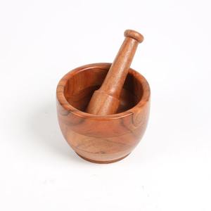 Juego de Mortero y Maja de Madera Hechos a Mano, Molinillo de Especias de Madera Natural para Uso en la Cocina - Product Image 2