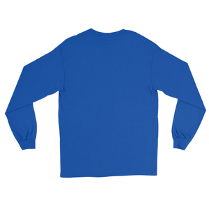 T-shirt unisexe à manches longues bleu roi avec broderie de blason, col rond, décontracté, en mélange de coton, pour un usage quotidien et une mode décontractée - Product Image 2
