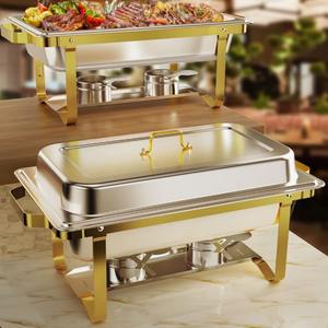 Juego de Recipientes para Buffet de Acero Inoxidable 304 de 8QT Premium, Servidor Doble para Restaurantes y Eventos al Mejor Precio - Product Image 6