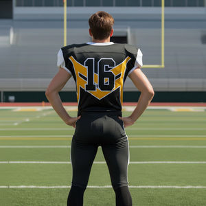 Ensemble d'uniformes de football américain sublimés sur mesure, 100% polyester, prix bas, couleurs et logo personnalisés, toutes tailles, quatre saisons, OEM ODM - Product Image 6
