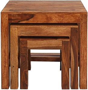Solid Wood <b>Nesting</b> <b>Tables</b> Set of <b>3</b>, Handmade Wooden Side <b>Tables</b> in Different Sizes for Living Room, Bedroom and Home Furniture - Product Image 3