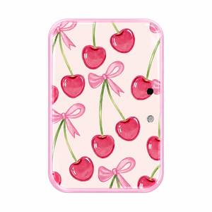 Bandeja de acrílico sostenible personalizada para extensiones de pestañas con diseño de lazo de cereza, bonita y coqueta, soporte impreso para pestañas. - Product Image 1