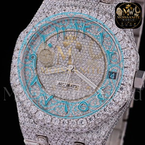 Montre de luxe unisexe Hip Hop à quartz, boîtier tonneau en acier inoxydable, lunette sertie de diamants, cadran analogique tourbillon, verre saphir, boucle 41 mm - Product Image 4
