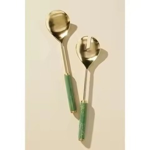 Elegant Metal Salad <b>Server</b> Set <b>Buffet</b> Serving Spoon Fork for Banquets and Events - Product Image 1