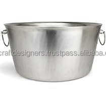 Refroidisseur de bouteilles de bière et de vin Seau à glace décoratif en acier inoxydable nickelé de haute qualité Refroidisseur de vin en métal au prix de gros - Product Image 2