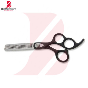 Tijeras de Peluquería Profesionales de Diseño Moderno con 3 Orificios, Mango de Plástico Negro, Acero Inoxidable, para Adelgazar el Cabello - Product Image 4