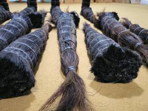 Lot de poils de buffle naturels bruts noirs pour artisanat, poils de queue de bœuf longs et naturels pour la fabrication de brosses - Product Image 6
