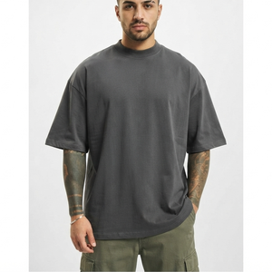 Camiseta de Hombre Personalizada con Logotipo Bordado, 100% Algodón Puro, Etiqueta Privada, Talla Grande, Hombros Caídos, Manga Corta - Product Image 4