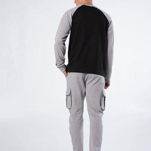 Sudadera de Manga Raglán para Hombre, Cuello Redondo, Color Sólido, Tejido de Punto, Corte Regular, Informal, para Otoño - Product Image 2