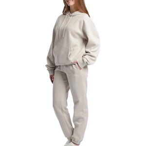 Conjunto Deportivo de Invierno para Mujer, 100% Algodón, Transpirable, con Logotipo Personalizado, Servicio OEM, 2 Piezas, Venta al Por Mayor de Fábrica - Product Image 3