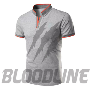 Polo à manches courtes pour homme Bloodline, couleur unie, tricoté, respirant, coupe classique, bleu marine - Product Image 5