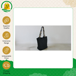 Nouveaux arrivages : sacs shopping en coton de qualité supérieure, sacs cadeaux écologiques, sac shopping en toile noire avec poignée - Product Image 2