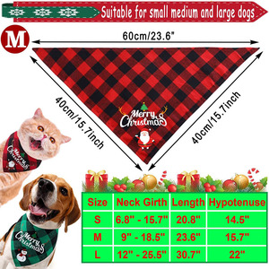 Merry Christmas <b>Pet</b> Bandana Custom Printed Triangular Scarves Adjustable Holiday <b>Accessories</b> Bulk - Product Image 5