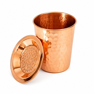 Gobelet artisanal en cuivre pur martelé pour la santé ayurvédique – Idéal pour l'eau et les boissons à la maison et en cuisine (vente en gros) - Product Image 5