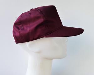 Casquette de baseball personnalisée en twill bordeaux, casquette à 5 panneaux, couleur unie, casquette à visière plate, casquette de baseball décontractée unisexe pour hommes et femmes - Product Image 3