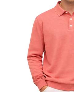 Sudadera Polo Personalizada para Hombre, Color Rosa Coral, Manga Larga, Mezcla de Algodón Suave, Estilo Casual, Cuello Clásico, Ropa de Invierno, Fabricante - Product Image 4