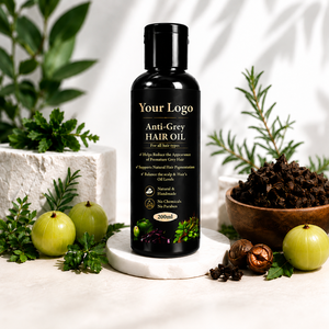 Aceite Anticanas de Marca Privada para la Canedad Prematura, Pigmentación Natural del Cabello y Cuidado del Cuero Cabelludo |   Aceite Capilar Herbal - Product Image 4