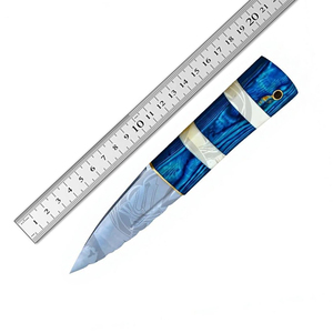 Cuchillo de hoja fija de acero de Damasco de grado industrial, diseño vikingo, con punta de lanza y grabado láser, OEM personalizado - Product Image 1