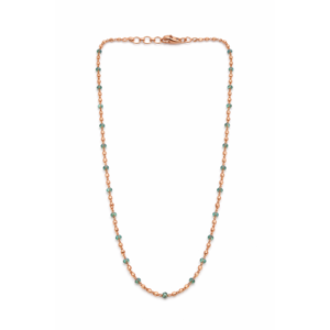 Collar de Cadena Sólida Revalia con Cuentas de Turquesa, Joyería Minimalista para Mujer, Ideal para Fiestas - Product Image 3