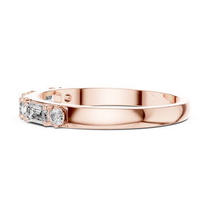 Purecarat 14K Baguette สีเหลืองทองและแหวนเพชรกลมเครื่องประดับหรูหราสำหรับผู้หญิง - Product Image 5