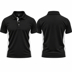Custom <b>Red</b> <b>Black</b> for Shirt for Men Quick Dry Anti-Wrinkle Breathable Knitted Polyester Sportswear Golf Team Uniform OEM - Product Image 2