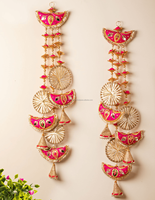 Décoration murale moderne Art Déco tissée multicolore en Gota Patti pour mariage indien, décoration intérieure, Diwali, Haldi, Mehndi, Sangeet, Anniversaire