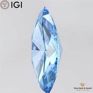 เพชรทรงมาร์คีส์ 1.50 กะรัต สีฟ้าสดใสแฟนซี ความสะอาดระดับ VS2 ผลิตด้วยวิธี CVD ได้รับการรับรองจาก IGI เหมาะสำหรับทำแหวนตามสั่ง - Product Image 6