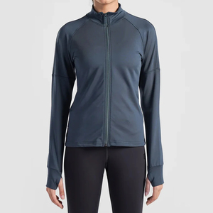 Veste de sport zippée à manches longues sur mesure grande taille pour femme – Idéale pour le yoga et l'entraînement – Prix de gros - Product Image 2
