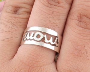 Bague en argent sterling 925 pour maman, gravée avec un nom personnalisé, cadeau pour la fête des mères, bague classique minimaliste empilable pour femme - Product Image 6