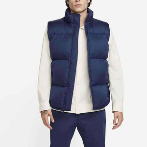 Veste matelassée pour homme Econex Sports, bleu marine, à capuche, col montant, fermeture éclair, coupe-vent, hiver, décontractée, coupe régulière, couleur unie - Product Image 1