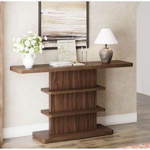 Consolle Vintage da 63 Pollici dal Design Elegante con 2 Ripiani Aperti e Alta Capacità di Carico per Soggiorno - Product Image 2