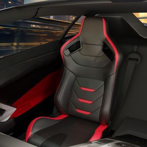 2 pz punto rosso universale in pelle PVC secchio Racing sedili reclinabili in pelle di carbonio Look posteriore regolabile scatola 2 pezzi - Product Image 1