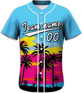 Fully Sublimated Baseball Jersey Button <b>Down</b> Personalized Name Number Baseball Shirts Sports Uniform - Product Image 2