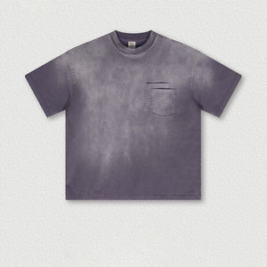 Camisetas de Alta Calidad para Hombre, 100% Algodón, Lavado Ácido, 220 g/m², Efecto Desgastado por el Sol, Logotipo Personalizado, Camisetas con Efecto Desgastado de Alta Calidad - Product Image 2