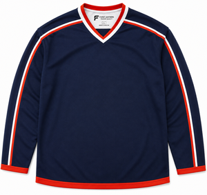 Maillots de hockey sur glace professionnels unisexes en gros, col en V, maille respirante, séchage rapide, 100 % polyester, sans manches, imprimés par transfert thermique, style urbain - Product Image 1