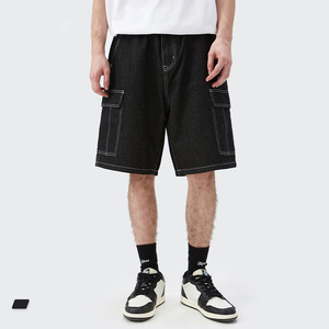 Men's Cotton Cargo Shorts Elastic Waist Solid Colour Men High Quality Cargo Shorts Durable Men Shorts - Product Image 5