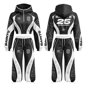 Ensemble de survêtement unisexe rose uni 2 en 1, manches longues, capuche, streetwear, jogging, séchage rapide, polyester/nylon, style adulte hiver - Product Image 2