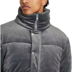 Veste d'hiver personnalisée chaude à manches régulières, rembourrée, épaisse, à col montant, longueur normale, pour homme, coupe oversize, à capuche, 100% duvet - Product Image 5