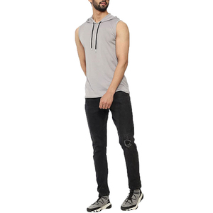 <b>Men</b> <b>Sleeveless</b> Hoodies Comfortable Cotton Fabric Lightweight Breathable Hooded Vest For <b>Men</b> Perfect For Fitness Training Gym - Product Image 3