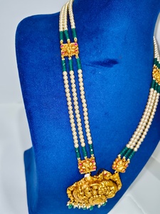 Elegant Silver Moti Chain Necklace Teal Square Crystals Pearl <b>Beads</b> Minimalist Fashion Jewelry for Women Wedding Party Occasions - Product Image 3